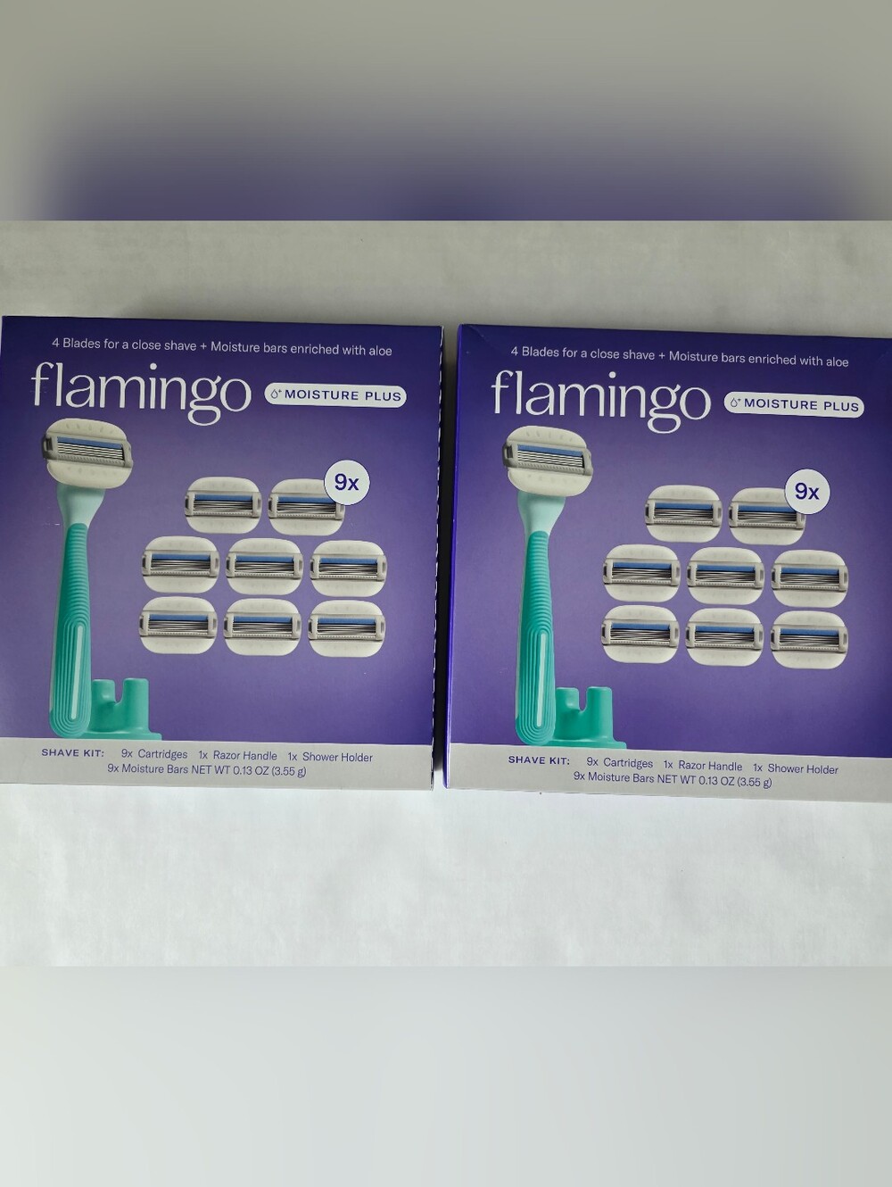 Flamingo Moisture Plus Women's Razor Kit - Teal, 2 Pack .